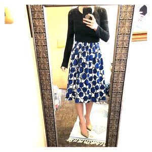 Kate Spade blue patterned flare skirt sz 0